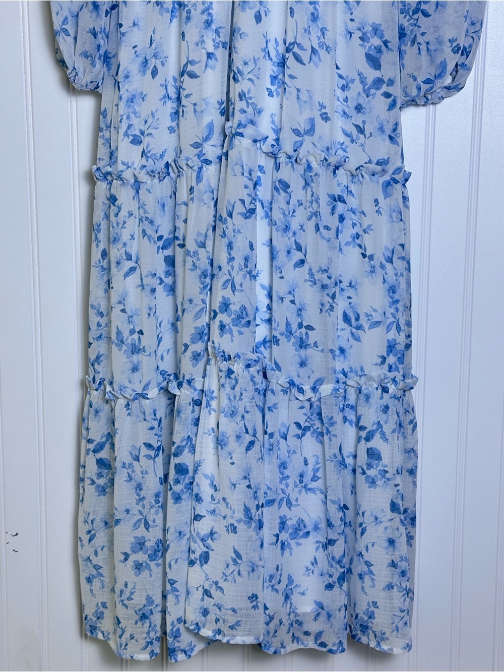 Altar'd State Billy Patchwork Floral Maxi Dress L Romantic Chiffon Boho - Picture 5 of 12